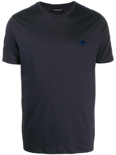 Μπουφάν Bomber Armani Emporio Logo Patch Crew Neck ανδρικα μπλε | GR01871