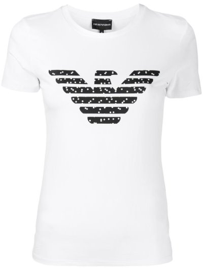 Μπουφάν Bomber Armani Emporio Logo Printed γυναικεια ασπρα | GR08742