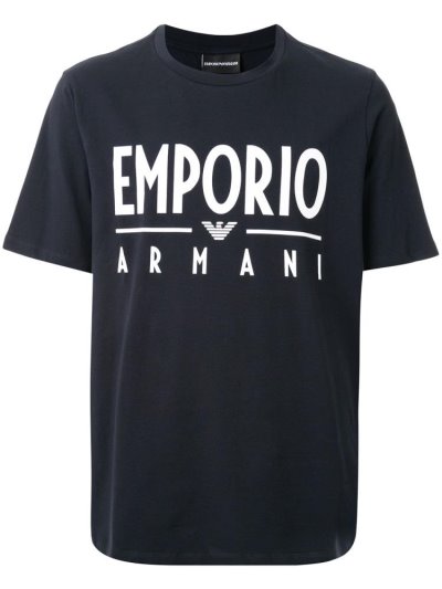 Μπουφάν Bomber Armani Emporio Logo Print ανδρικα μπλε ασπρα | GR15820