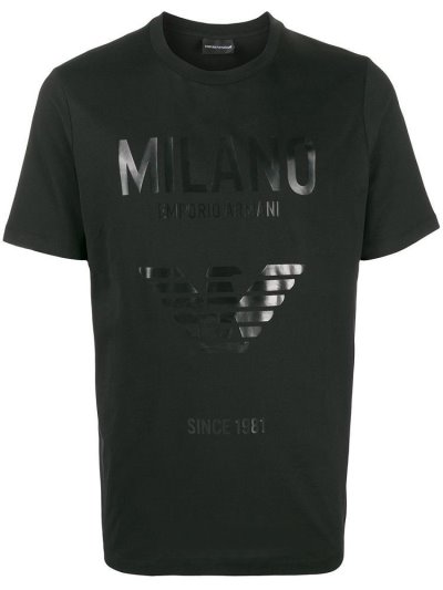 Μπουφάν Bomber Armani Emporio Logo Print ανδρικα μαυρα | GR17978