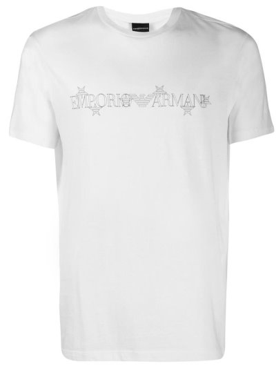 Μπουφάν Bomber Armani Emporio Logo ανδρικα ασπρα | GR26814