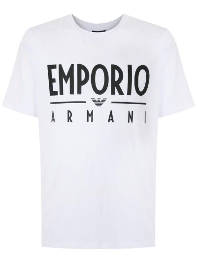 Μπουφάν Bomber Armani Emporio Logo Print ανδρικα ασπρα | GR37012