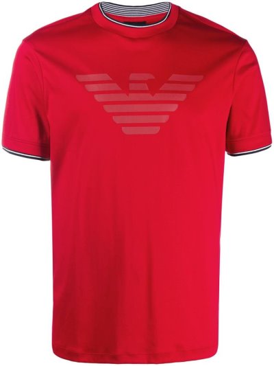 Μπουφάν Bomber Armani Emporio Logo Print ανδρικα κοκκινα | GR37210
