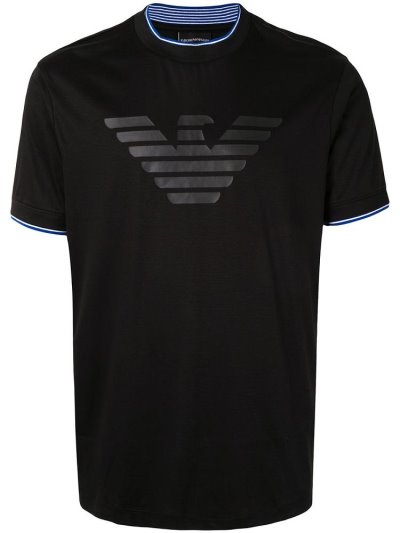 Μπουφάν Bomber Armani Emporio Logo Print ανδρικα μαυρα | GR43024