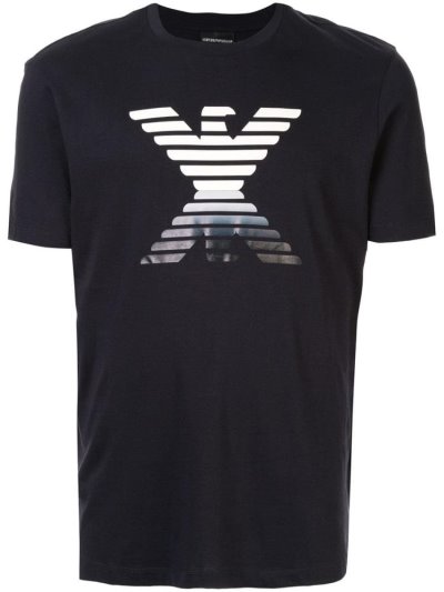 Μπουφάν Bomber Armani Emporio Logo Print ανδρικα μπλε | GR55058