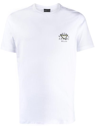 Μπουφάν Bomber Armani Emporio Logo Detail ανδρικα ασπρα | GR66027