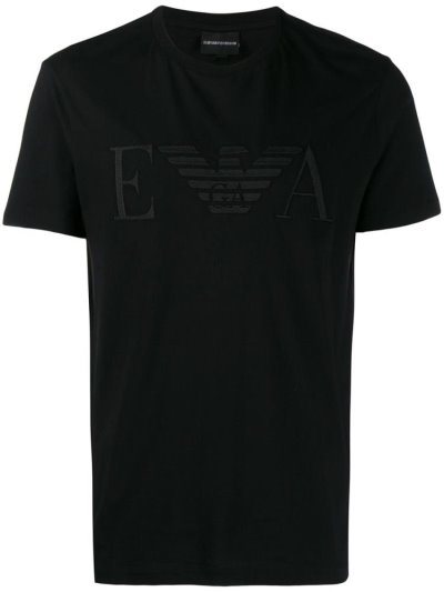 Μπουφάν Bomber Armani Emporio Logo Print Crew Neck ανδρικα μαυρα | GR66701