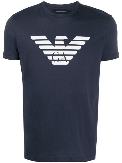 Μπουφάν Bomber Armani Emporio Logo Stamp ανδρικα μπλε | GR70264