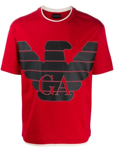 Μπουφάν Bomber Armani Emporio Logo Crew Neck ανδρικα κοκκινα | GR70939