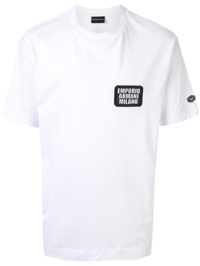 Μπουφάν Bomber Armani Emporio Logo Print ανδρικα ασπρα | GR71207
