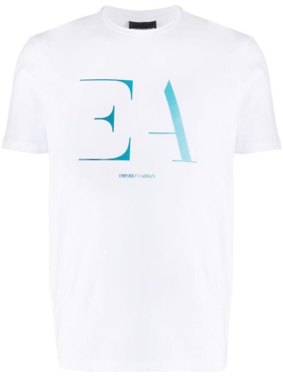 Μπουφάν Bomber Armani Emporio Logo Print Crew Neck ανδρικα ασπρα | GR72678