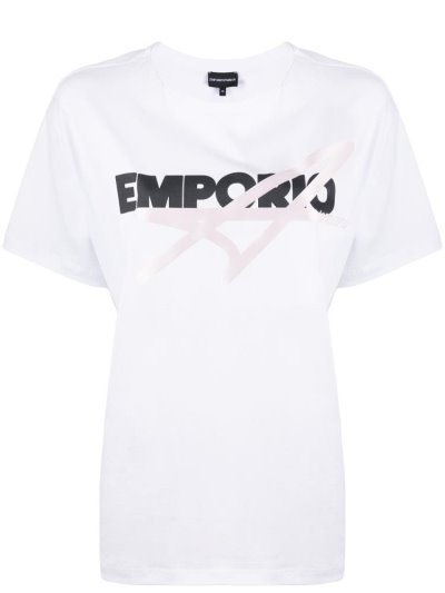 Μπουφάν Bomber Armani Emporio Logo Print γυναικεια ασπρα | GR75659