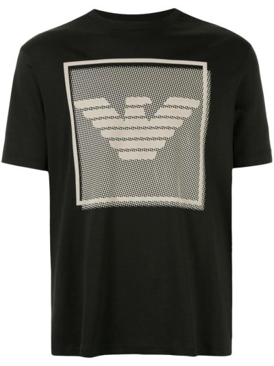 Μπουφάν Bomber Armani Emporio Logo Print Crew Neck ανδρικα μαυρα | GR81729