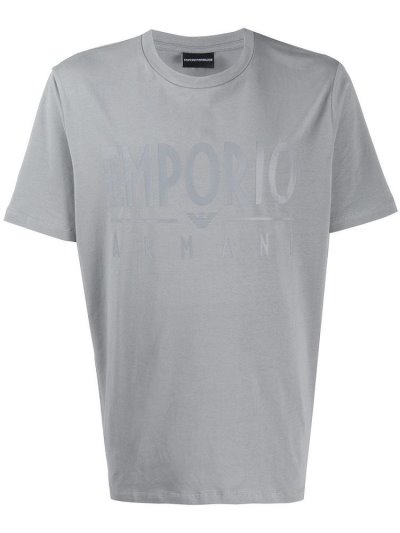 Μπουφάν Bomber Armani Emporio Logo Print ανδρικα γκρι | GR91714