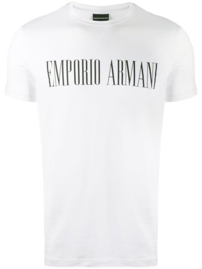 Μπουφάν Bomber Armani Emporio Logo Print ανδρικα ασπρα | GR93099