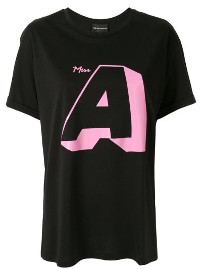 Μπουφάν Bomber Armani Emporio Logo Oversized γυναικεια μαυρα | GR93286