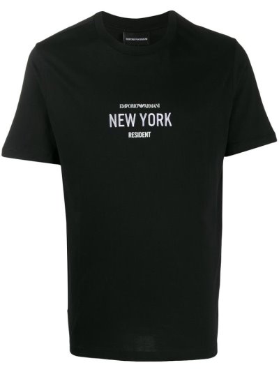 Μπουφάν Bomber Armani Emporio New York' Graphic Print ανδρικα μαυρα | GR15340