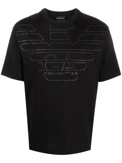 Μπουφάν Bomber Armani Emporio Oversized Logo Print ανδρικα μαυρα | GR97350