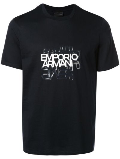 Μπουφάν Bomber Armani Emporio Printed Logo ανδρικα μαυρα | GR33406