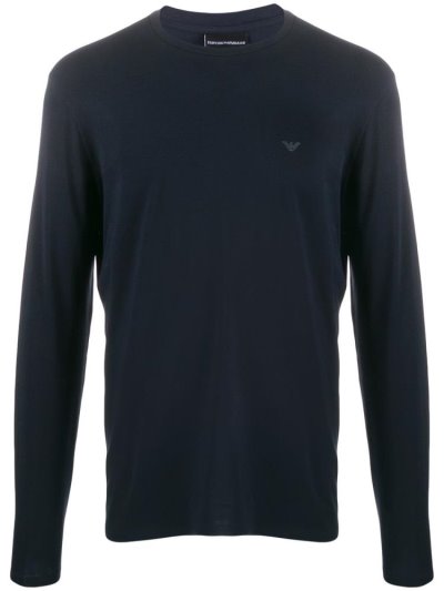 Μπουφάν Bomber Armani Emporio Printed Logo Long Sleeve ανδρικα μπλε | GR63570