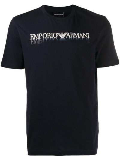 Μπουφάν Bomber Armani Emporio Printed Logo ανδρικα μπλε | GR64559