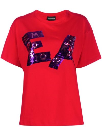 Μπουφάν Bomber Armani Emporio Sequined Logo γυναικεια κοκκινα | GR08715
