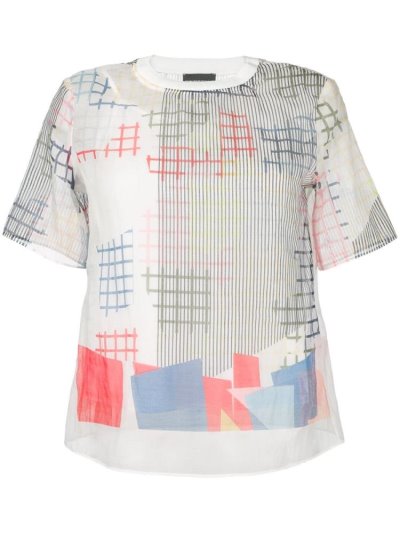 Μπουφάν Bomber Armani Emporio Sheer Graphic Print γυναικεια ασπρα | GR98074
