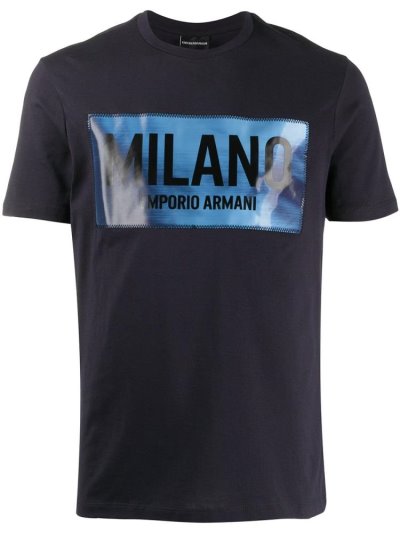 Μπουφάν Bomber Armani Emporio Stitched Logo ανδρικα μπλε | GR98002