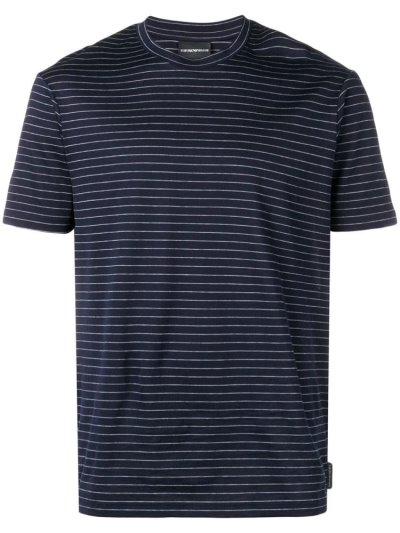 Μπουφάν Bomber Armani Emporio Striped ανδρικα μπλε | GR42647