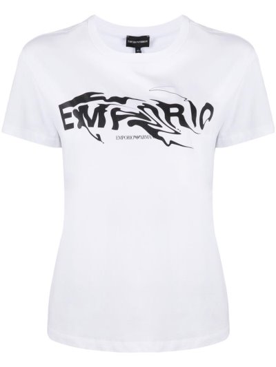 Μπουφάν Bomber Armani Emporio Swirling Logo γυναικεια ασπρα | GR81588