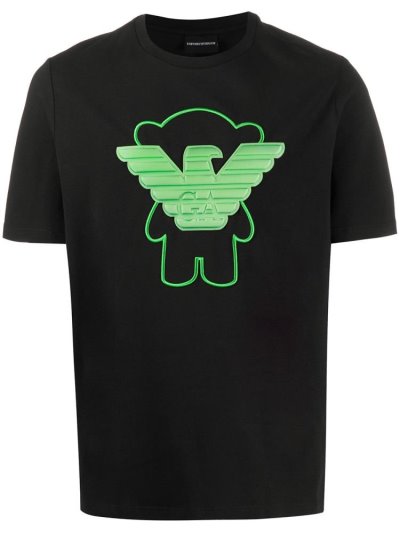Μπουφάν Bomber Armani Emporio Teddybear Logo Patch ανδρικα μαυρα | GR01817