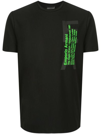 Μπουφάν Bomber Armani Emporio Text Logo Print ανδρικα μαυρα | GR17776