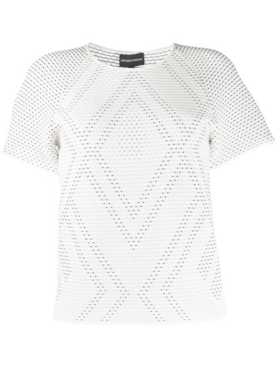 Μπουφάν Bomber Armani Emporio Woven Detail γυναικεια ασπρα | GR44859