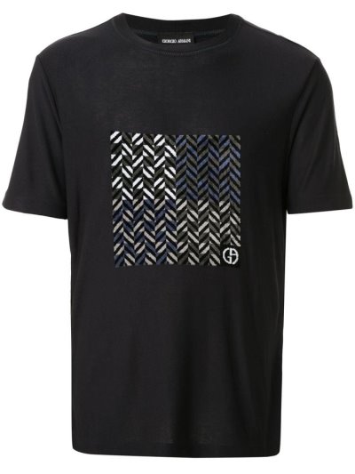 Μπουφάν Bomber Giorgio Armani Chevron Logo ανδρικα μαυρα | GR07046