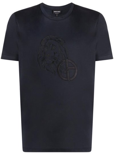Μπουφάν Bomber Giorgio Armani Embroidered Logo ανδρικα μπλε | GR00169