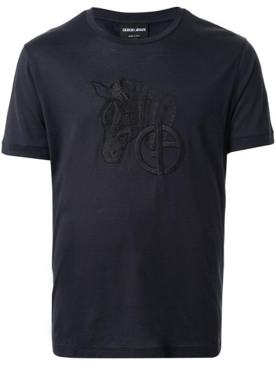Μπουφάν Bomber Giorgio Armani Embroidered ανδρικα μπλε | GR06805