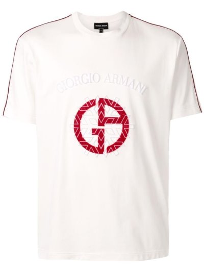 Μπουφάν Bomber Giorgio Armani Embroidered Logo ανδρικα ασπρα | GR79401