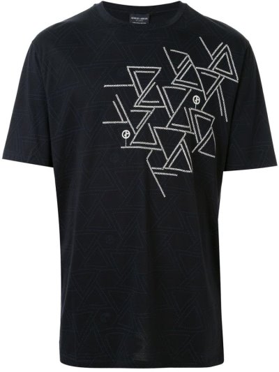 Μπουφάν Bomber Giorgio Armani Geometric Print ανδρικα μπλε | GR95535