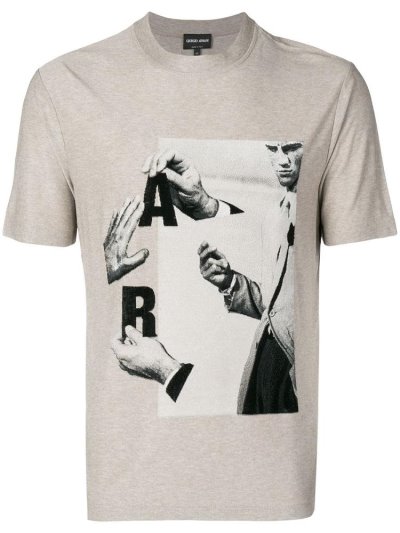 Μπουφάν Bomber Giorgio Armani Graphic Print ανδρικα Μπεζ | GR34529