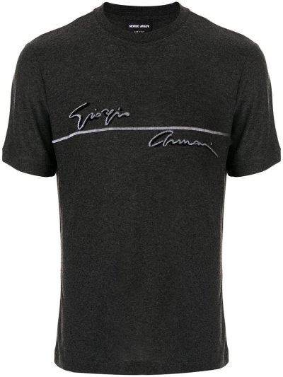 Μπουφάν Bomber Giorgio Armani Logo Print ανδρικα γκρι | GR12292