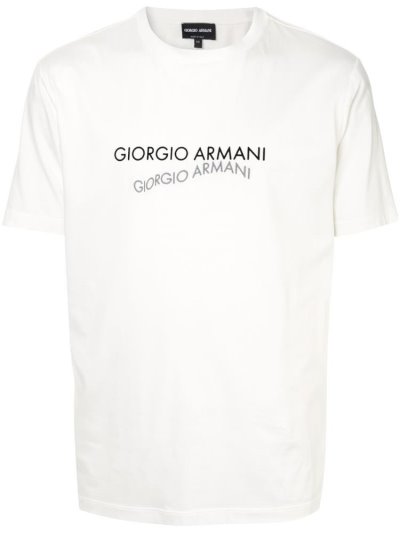 Μπουφάν Bomber Giorgio Armani Logo Print ανδρικα ασπρα | GR33736