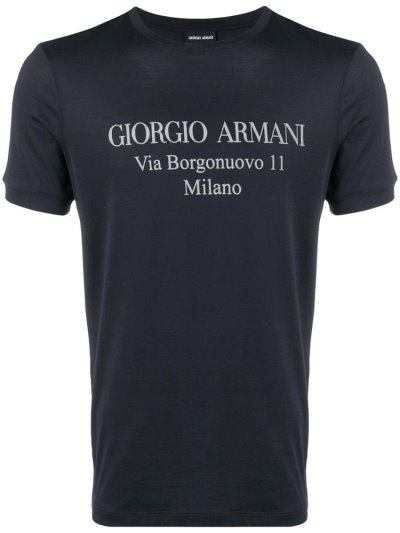 Μπουφάν Bomber Giorgio Armani Logo Print ανδρικα μπλε | GR47930