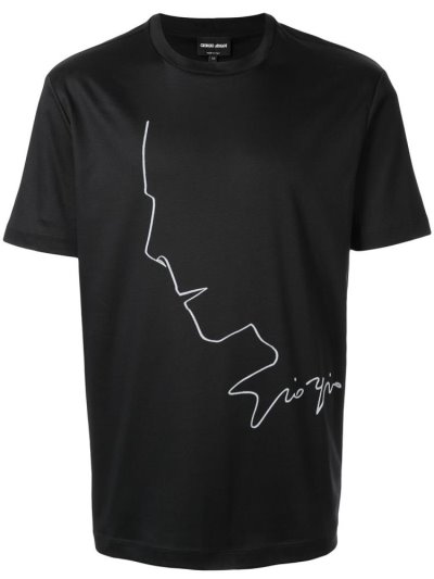Μπουφάν Bomber Giorgio Armani Profile Sketch Print ανδρικα μαυρα | GR11411