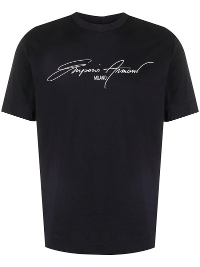 Μπουφάν Bomber Giorgio Armani Signature Logo Print ανδρικα μαυρα | GR09484