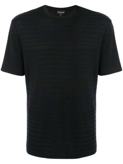 Μπουφάν Bomber Giorgio Armani Striped Round Neck ανδρικα μπλε μαυρα | GR31027