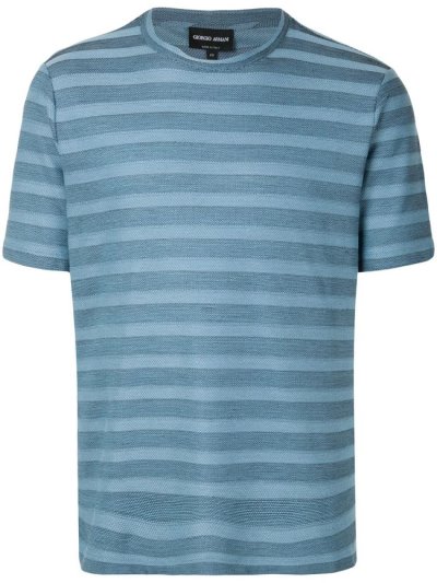 Μπουφάν Bomber Giorgio Armani Striped κοντο Sleeve ανδρικα μπλε μπλε | GR54820