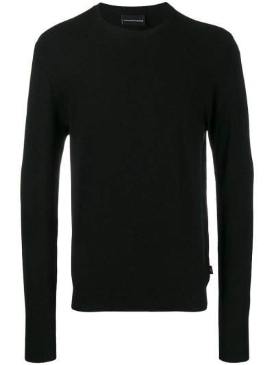 Πουλόβερ Armani Emporio Crew Neck ανδρικα μαυρα | GR91852