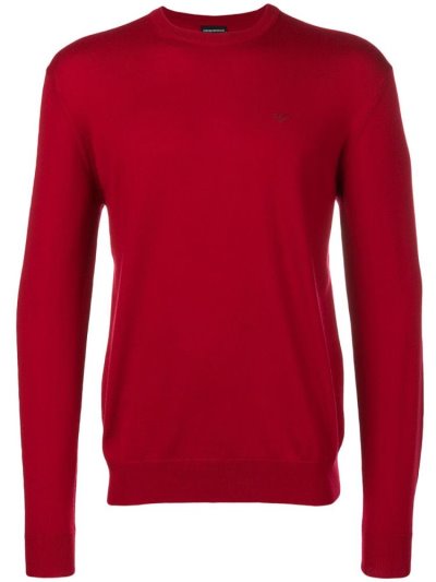 Πουλόβερ Armani Emporio Logo Embroidered ανδρικα κοκκινα | GR00260