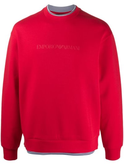 Πουλόβερ Armani Emporio Logo Print ανδρικα κοκκινα | GR62489
