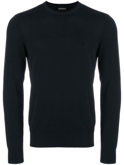 Πουλόβερ Armani Emporio Slim Fit Logo ανδρικα μπλε | GR18323